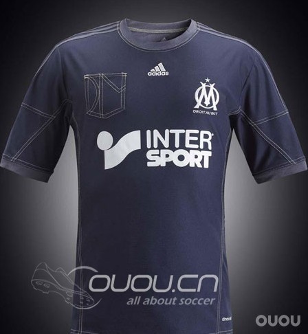 马赛13-14赛季主客场及欧冠比赛球衣,设计甩钩子好几条街!!!