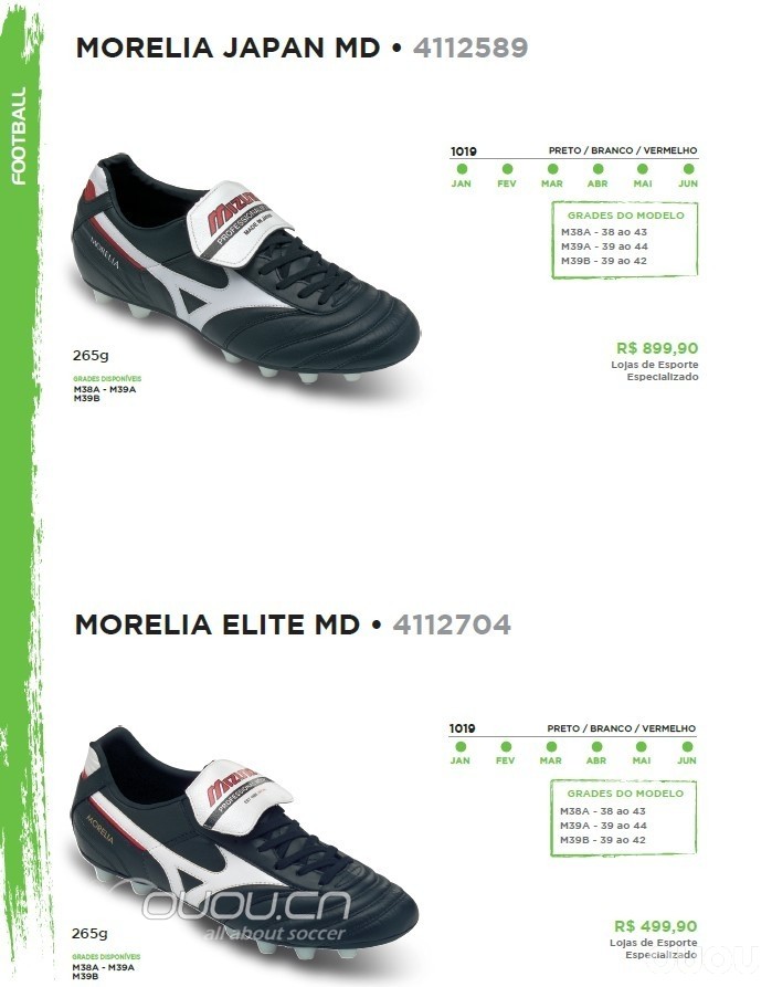 美津浓巴西2014年上半年产品路线图