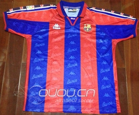 96-97赛季球员版大罗 诺坎普主场球衣