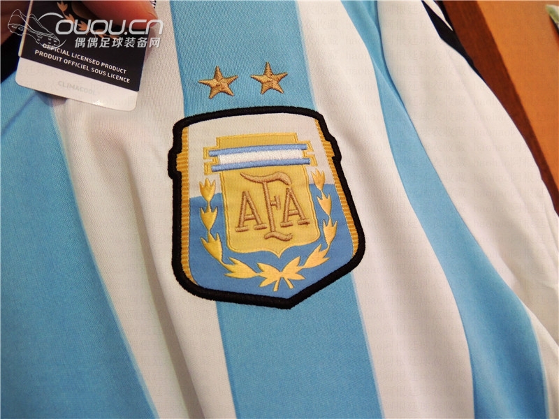 (偶偶全国首发)2014世界杯款阿根廷国家队主场短袖球衣(高清细节图分享)
