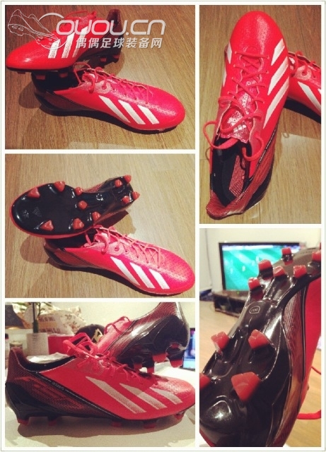 今天入了款F50 Adizero FG 红黑配色.分享一下.