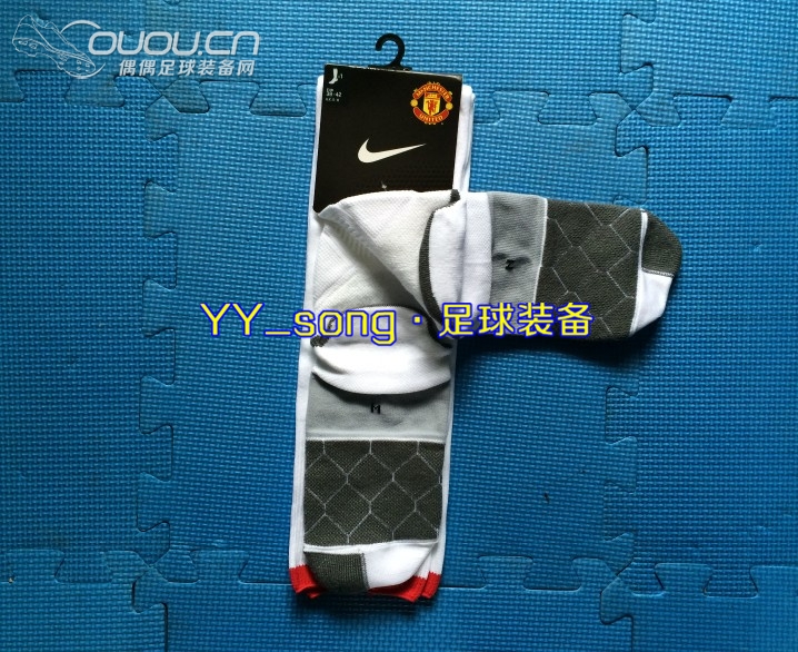 专柜正品 NIKE 耐克 曼联 12-13赛季 主场 球员版足球袜 白色