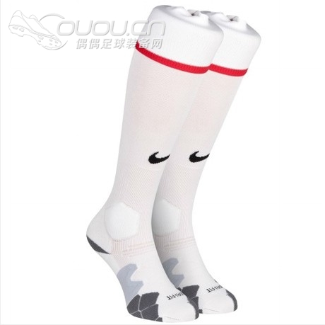专柜正品 NIKE 耐克 曼联 12-13赛季 主场 球员版足球袜 白色