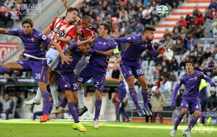 2014欧美杯佛罗伦萨4号隆卡格里亚Roncaglia更衣室签名球衣