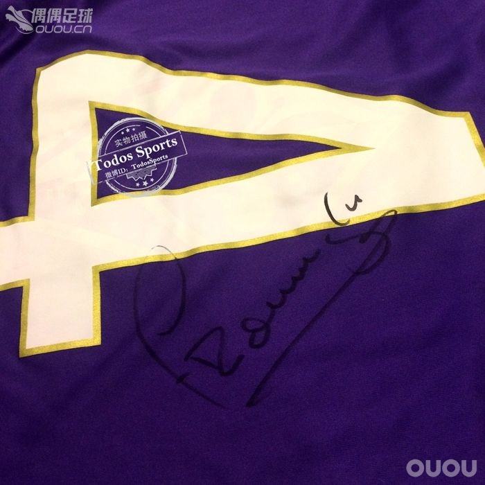 2014欧美杯佛罗伦萨4号隆卡格里亚Roncaglia更衣室签名球衣