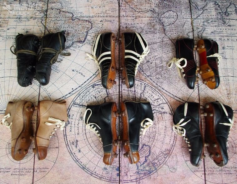 【实拍1930—1950年代6双古董足球鞋】英国、美国、德国、意大利4国顶级古董战靴PK