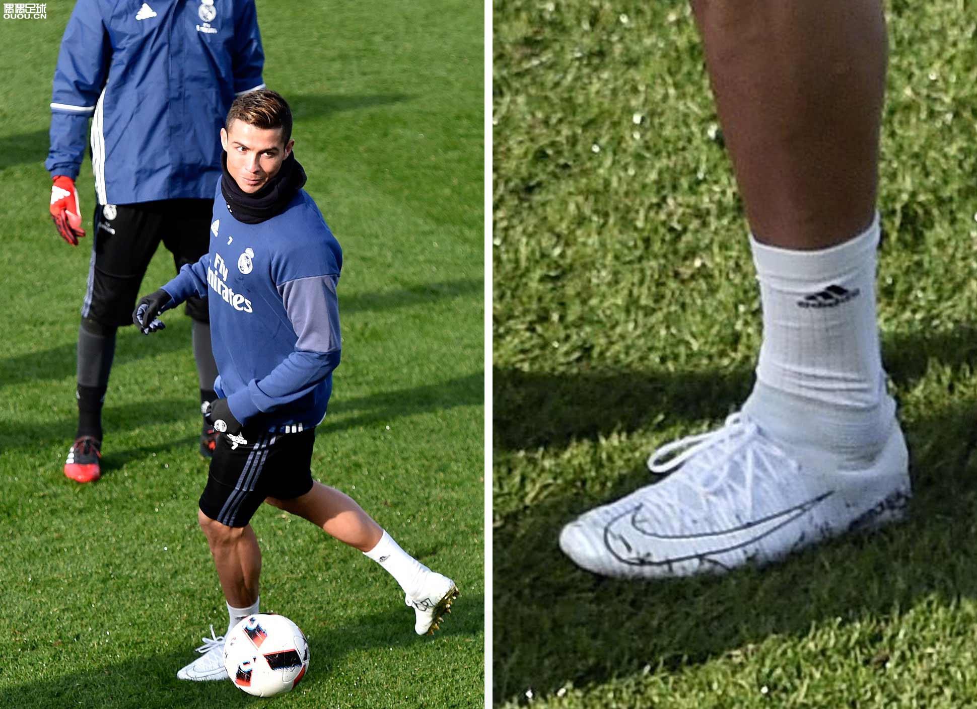 罗总裁在训练中穿上CR7金球战靴!