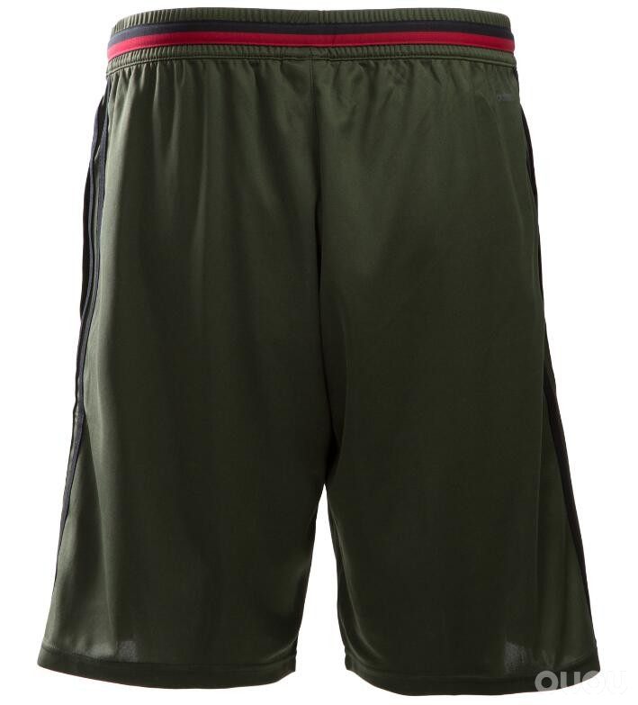 1617赛季意甲AC米兰球员版Adizero橄榄绿训练短裤带口袋AO0368