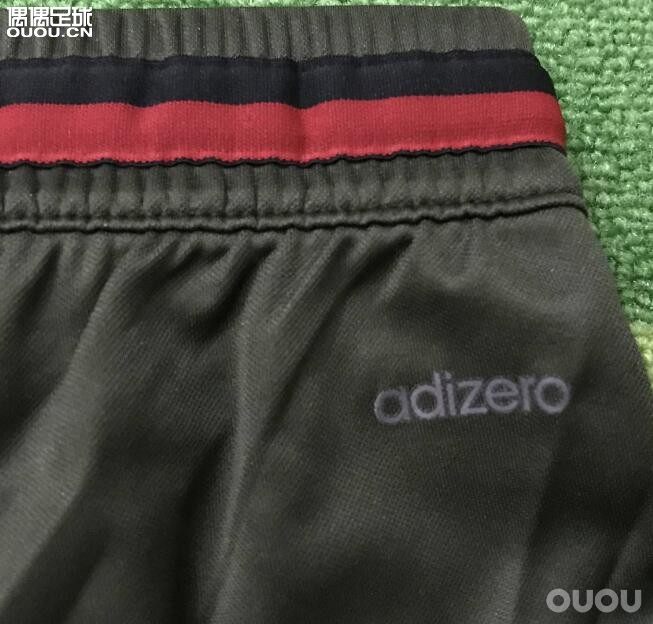 1617赛季意甲AC米兰球员版Adizero橄榄绿训练短裤带口袋AO0368
