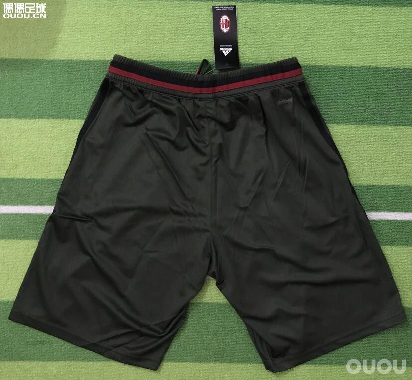 1617赛季意甲AC米兰球员版Adizero橄榄绿训练短裤带口袋AO0368