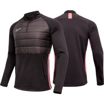 Nike耐克足球运动训练套头衫冬季保暖半拉链长袖拇指扣加绒训练外套BQ7474-659