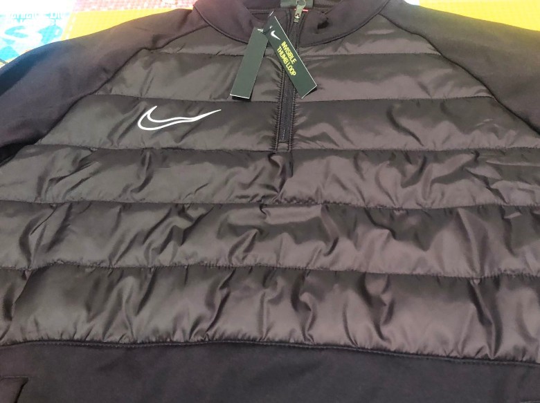 Nike耐克足球运动训练套头衫冬季保暖半拉链长袖拇指扣加绒训练外套BQ7474-659